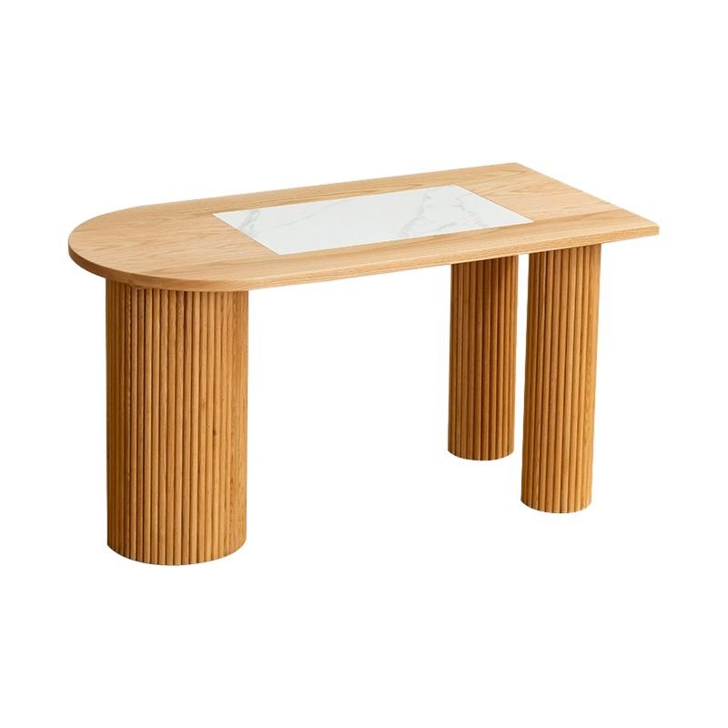 Casual Solid Wood Dining Table Set with a Natural Pine Wood Tabletop and 3 Legs, Table, 1 Piece, 63"L x 27.6"W x 29.5"H