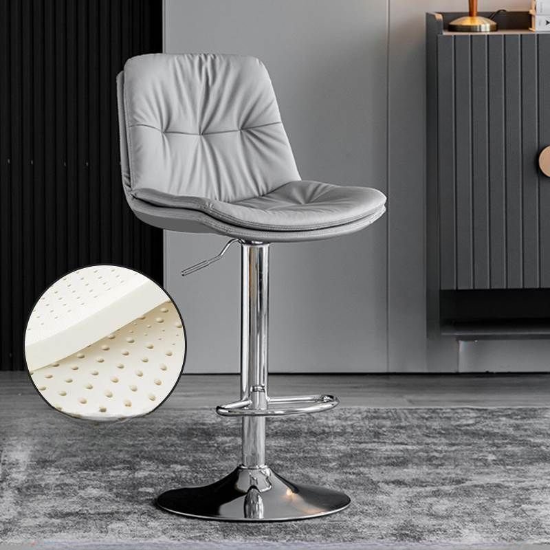 Aerodynamic Power Stitch-tufted Bistro Stool for Pub with Turn Stools Design, Silver, Light Gray