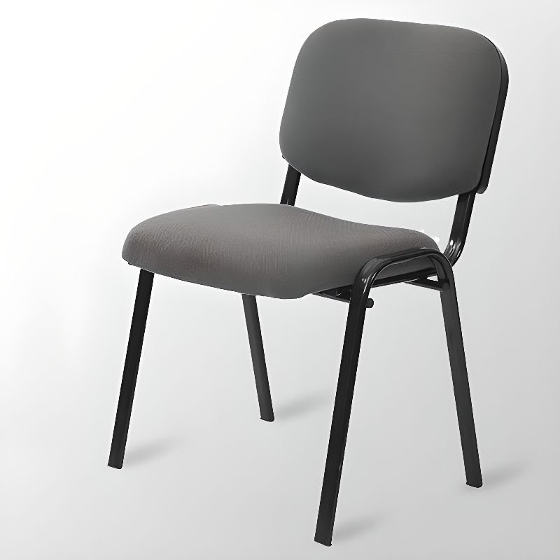 Minimalist Ergonomic Upholstered Studio Chairs in Dove Grey, Without Writing Pad, Armless, Grey