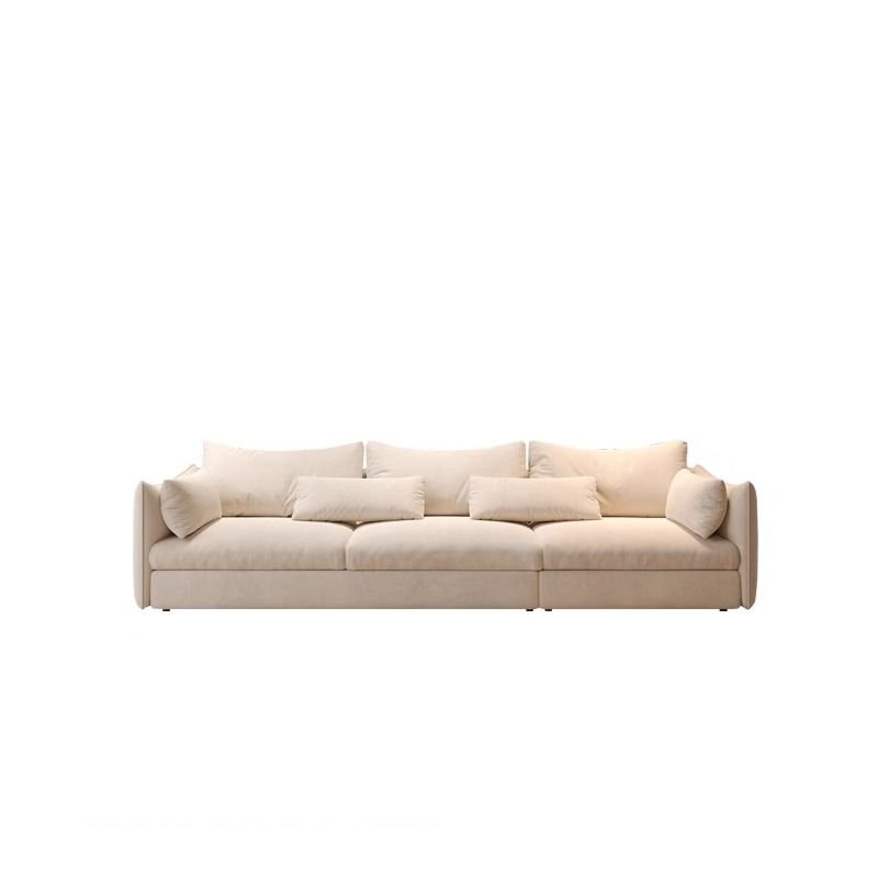 Contemporary Straight Sofa Couch for Parlor with Horizontal Orientation and Concealed Support, 110"L x 43"W x 30"H, Abrasive Cloth
