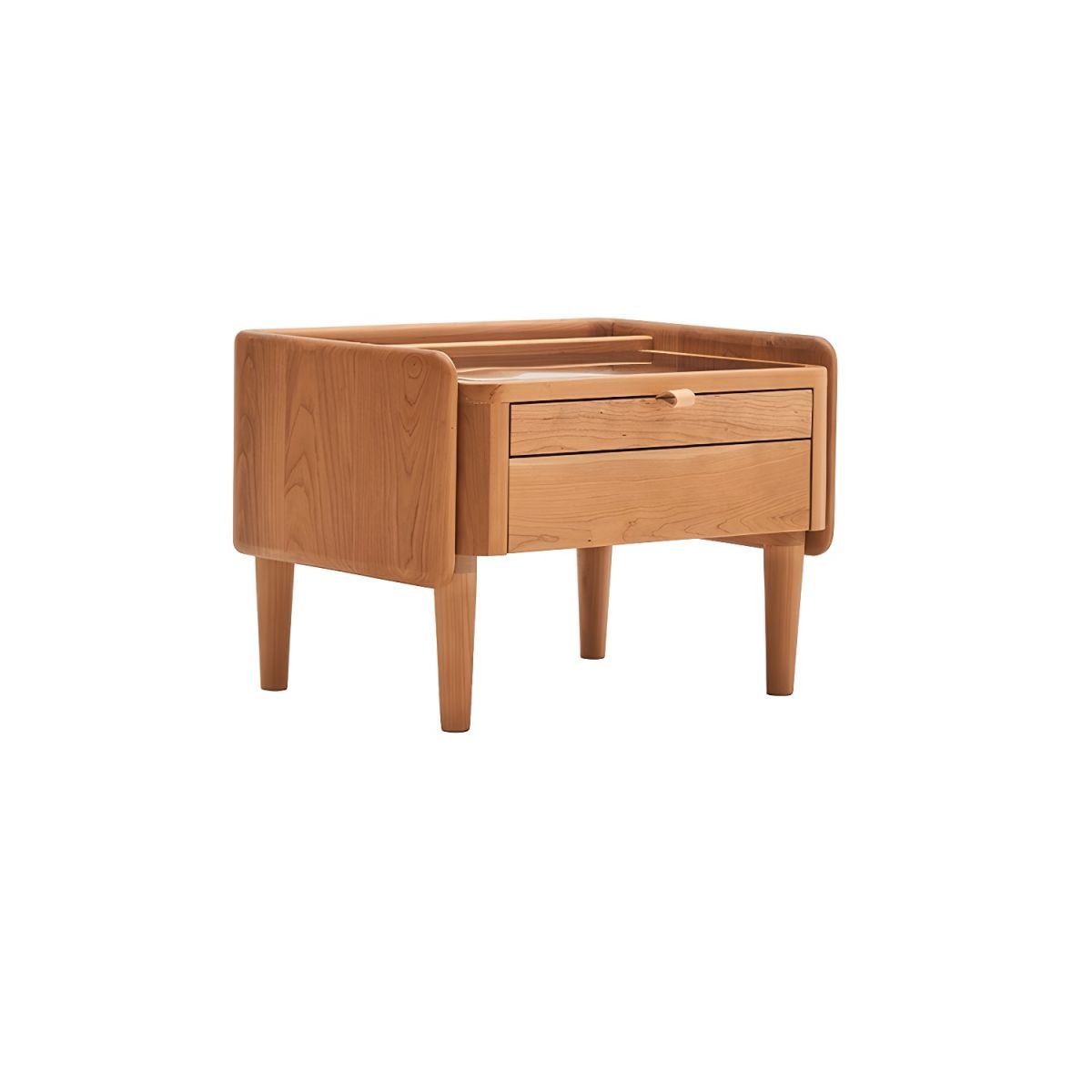 Natural Color Small Dressing Table Simplistic Cherry Wood for Living Room, 20"L x 17"W x 15"H