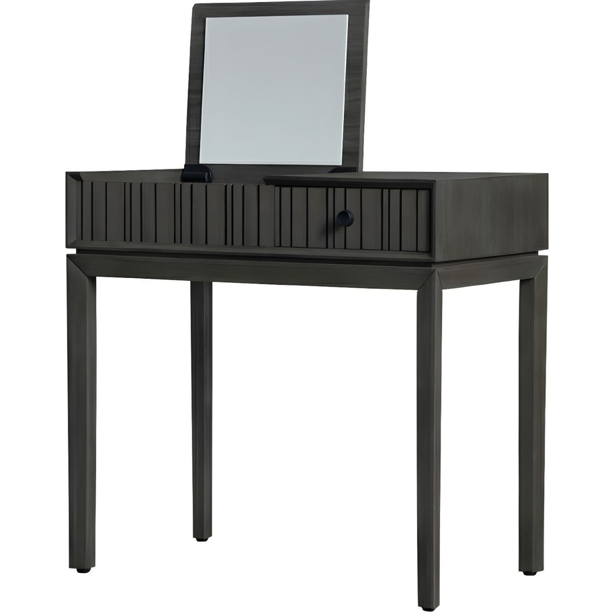Modern Standard Dressing Table Lumber with Flip-Top Mirror in Grey