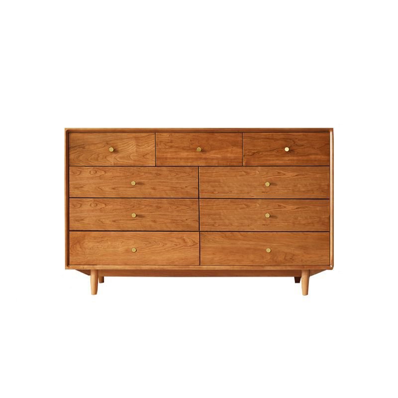 Casual Natural Finish Cherry Wood Console Dresser Master Bedroom, 59"L x 18"W x 35"H