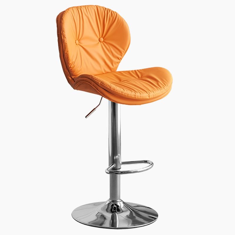 Wingbacked Chair Bistro Stool with Rotating Stools for Bistro, Orange, Silver