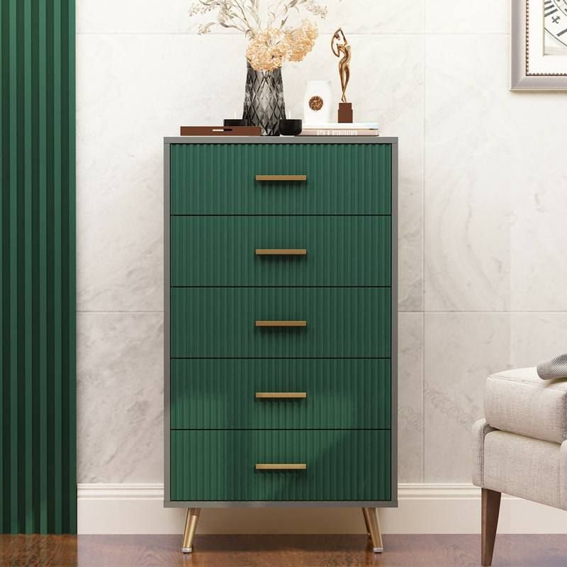 5 Tiers Luxurious Green Lingerie Chest for Master Bedroom