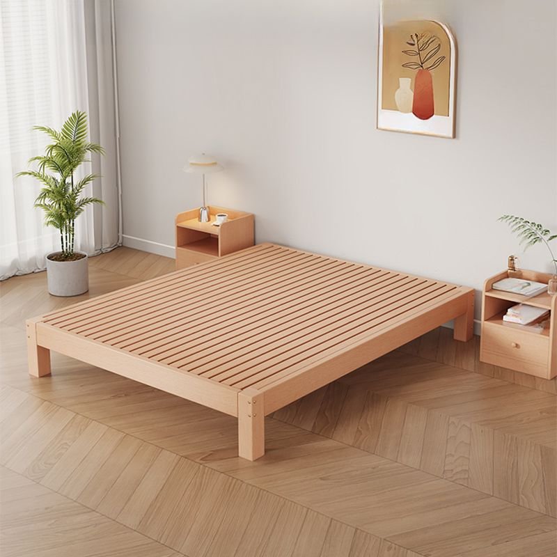 Trendy Wood Grain Pallet Bed Frame in Lumber with Legs for 2, 79"W x 87"L