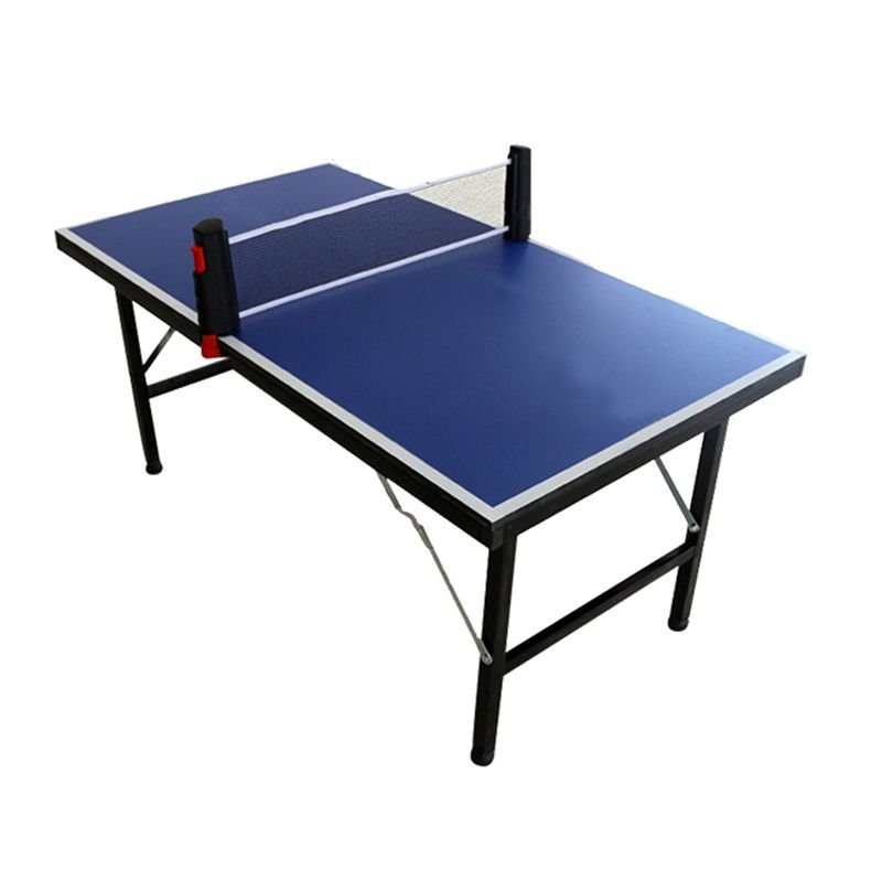 Yellow Metal Bracket Blue Panel Table Tennis Table Foldable for Easy Storage - 54"L x 30"W x 30"H