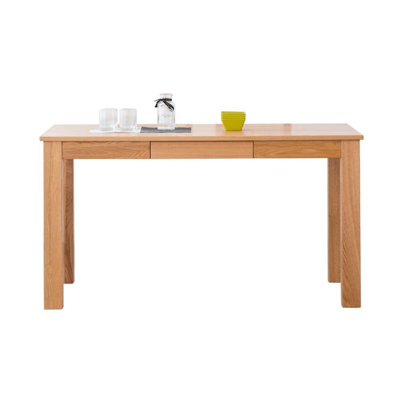 Casual Rectangle Dining Table Set with a Natural Solid Wood Top in Natural Color, Table, 1 Piece, 47"L x 31"W x 31"H