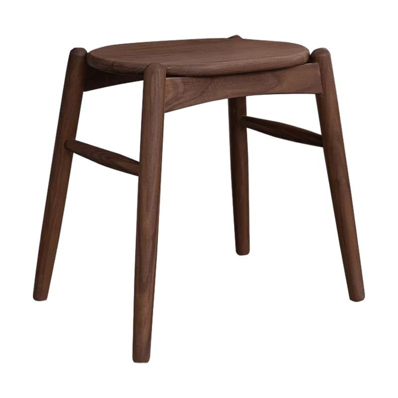 Cocoa Small Simplistic Stool Timber for Bedroom, Vanity Stool
