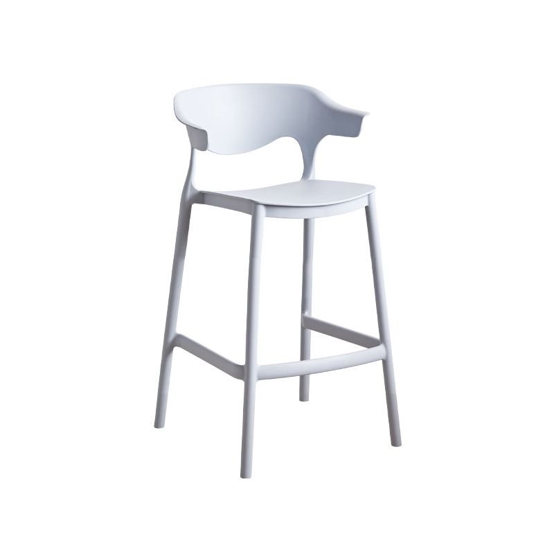 Simple Gray Polymerized Material Riding Seat Bar Stools with Exposed Back and Arms for Pub, Counter Stool(26"H), Light Gray