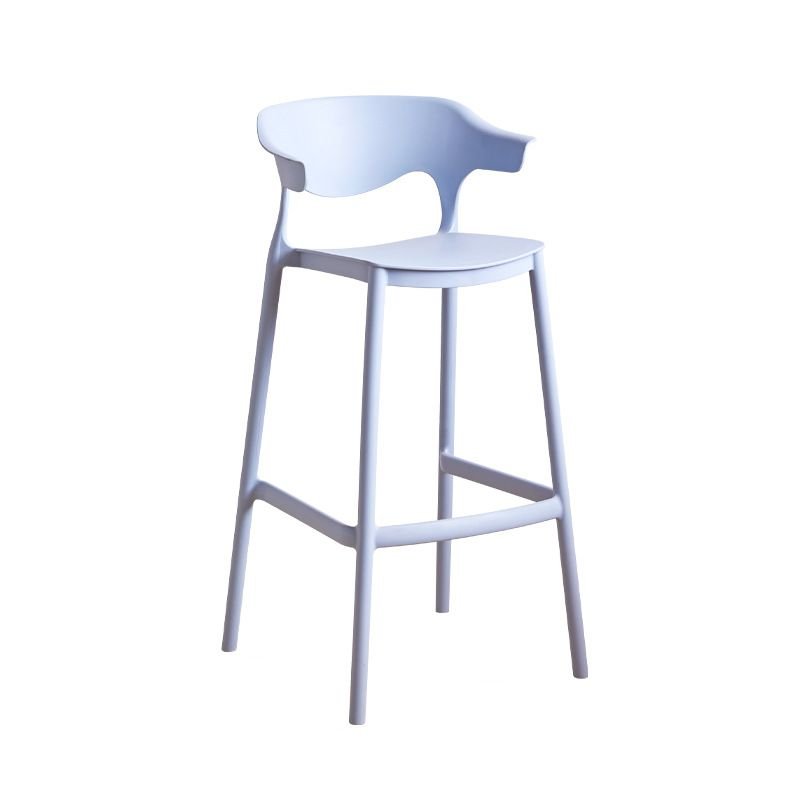 Blue Bar Stools with Uncovered Back for Pub, Bar Stool(30"H), Light Blue