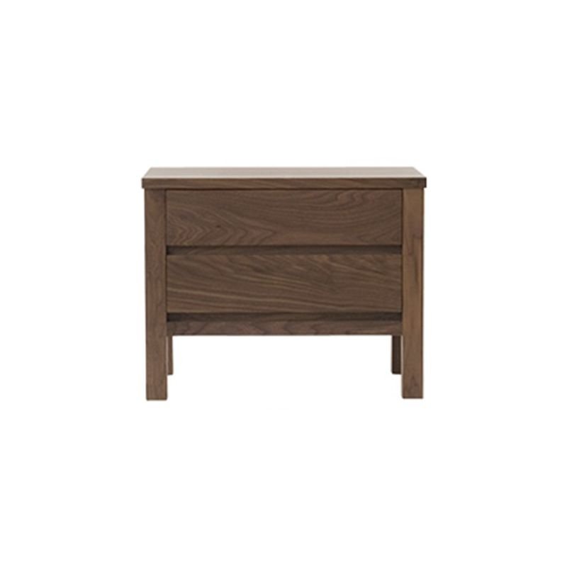 Trendy Lumber Drawer Storage Bedside Table, 2 Drawers & Leg, Black Walnut, 20"L x 14"W x 18"H