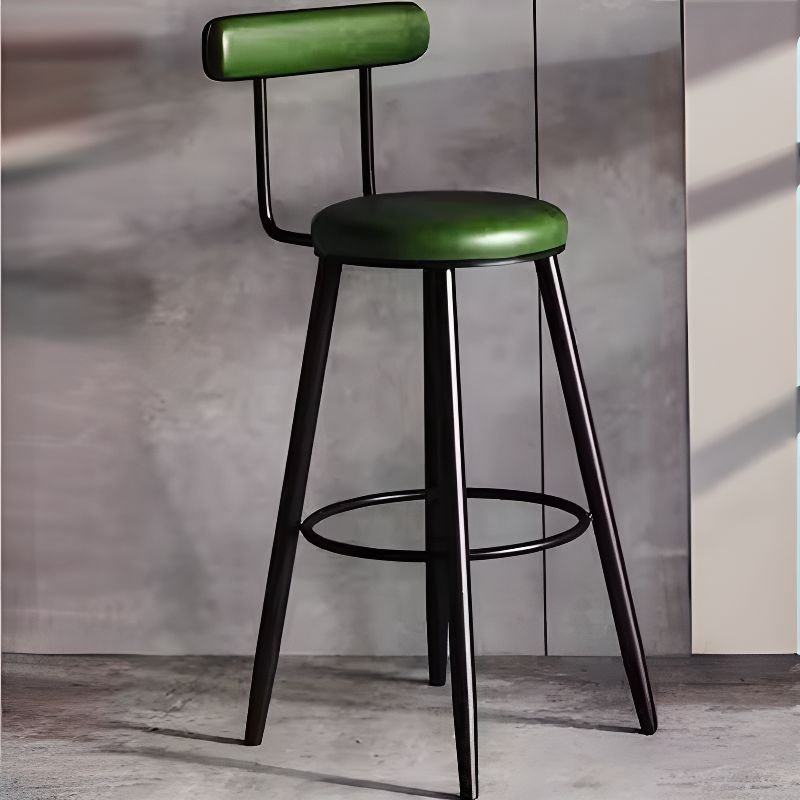 Olive Green Pub Stool with Airy Back for Contemporary Pub Settings, Dark Green, Bar Stool(30"H)
