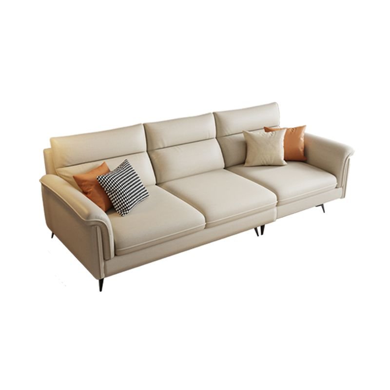 Horizontal Natural Wood Straight Sofa Couch, 94.5"L x 35.5"W x 35.5"H, Tech Cloth
