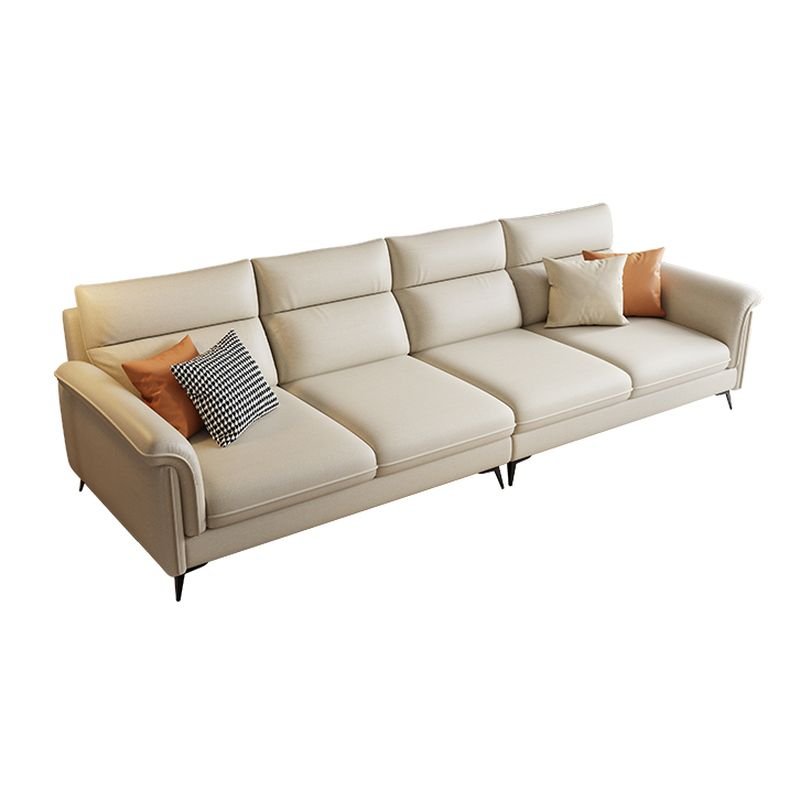 Horizontal Natural Wood Straight Sofa Couch, 118"L x 35.5"W x 35.5"H, Tech Cloth