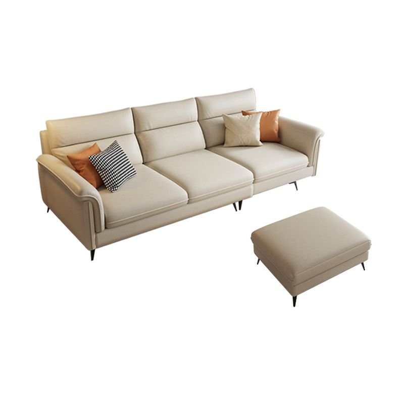 Horizontal Natural Wood Straight Sofa Couch, 94"L x 35"W x 35"H+35"L x 28"W x 12"H, Tech Cloth