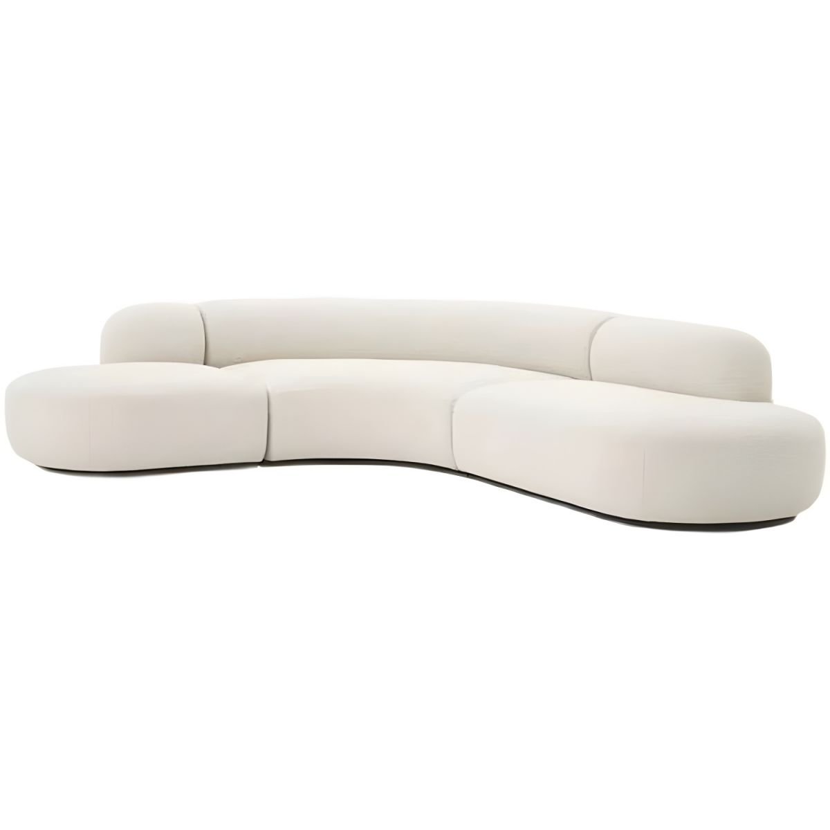 Contemporary Modular Sectional Sofa in White of 110" W with Tight Back - 110"L x 71"W x 31.5"H Sherpa