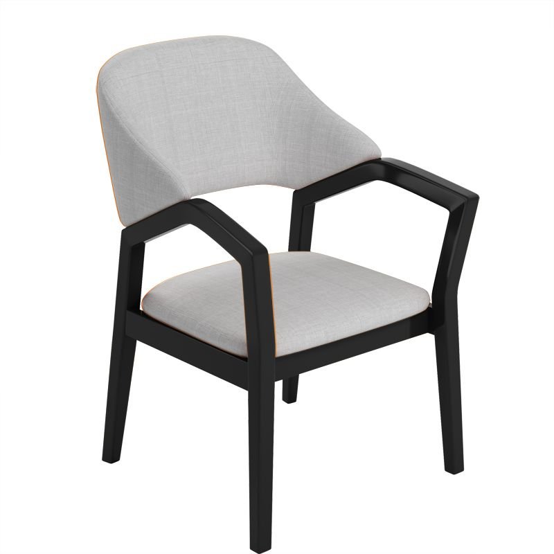 Balanced Bordered Arm Chair for Dining Room, Black, Grey