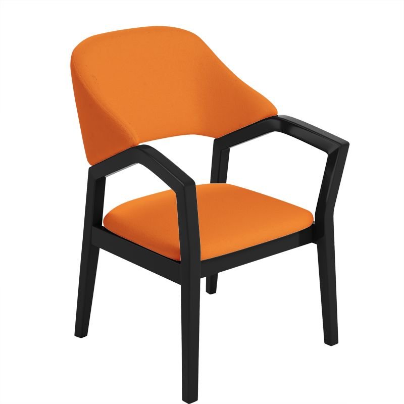 Balanced Bordered Arm Chair for Dining Room, Black, Orange