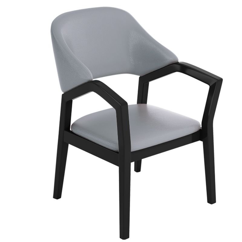 Balanced Bordered Arm Chair for Dining Room, Black, Smoke Gray