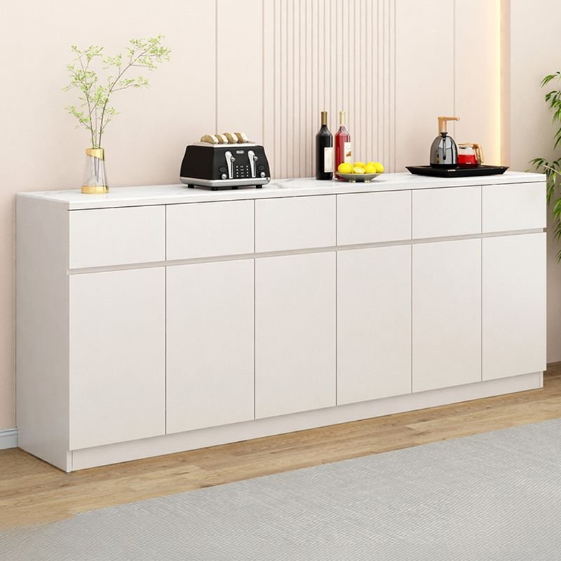 14'' Wide Freestanding Sideboard with 6 Doors, 6 Drawers and Countertop, White, 94"L x 14"W x 35"H