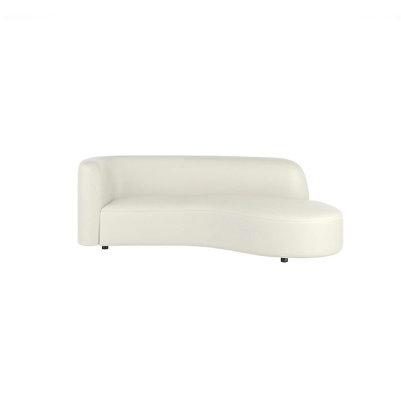 2-Seater Curved Right Hand Facing Corner Sectional in Cream for Living Room, 66.9"L x 41.3"W x 27.6"H, Tech Cloth