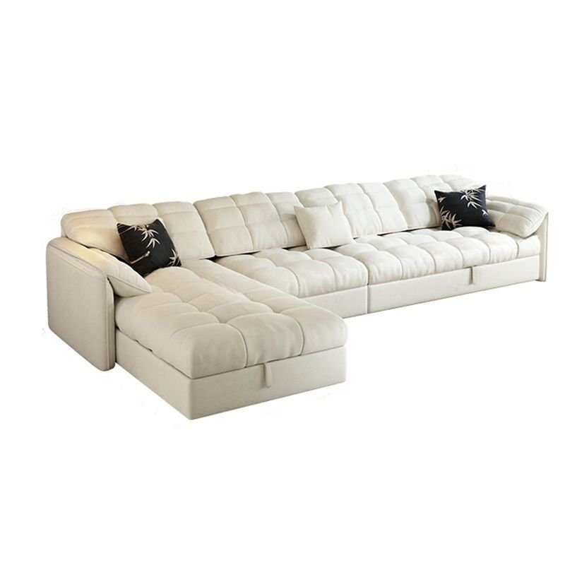Expandable L-Shape Left Hand Facing Tufted Sofa Recliner 5 Person with Hidden Storage & Concealed Support, Frosted Velvet, 136"L x 61"W x 33"H