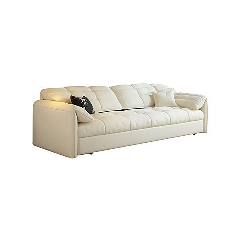 Expandable Straight Horizontal Tufted Sofa with Concealed Support & Hidden Storage, Frosted Velvet, 81"L x 32"W x 33"H