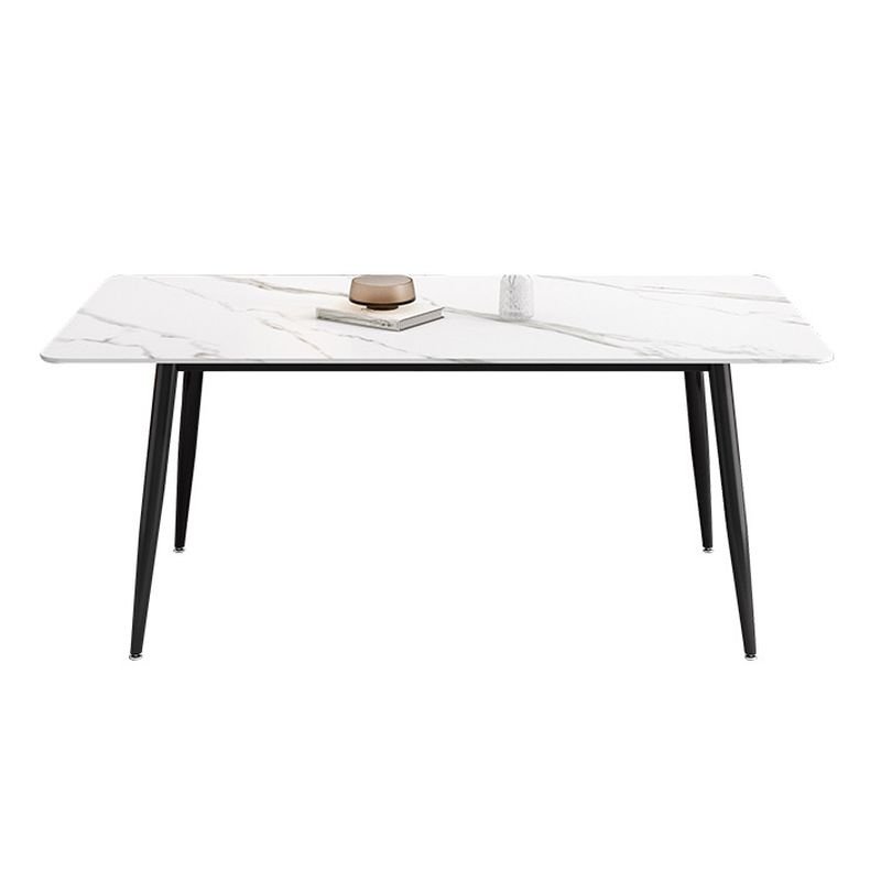 Shaker Rectangle Fixed Dining Table Set with 4 Legs and a White Slate Tabletop, 63"L x 31.5"W x 29.5"H, 1 Piece, Table