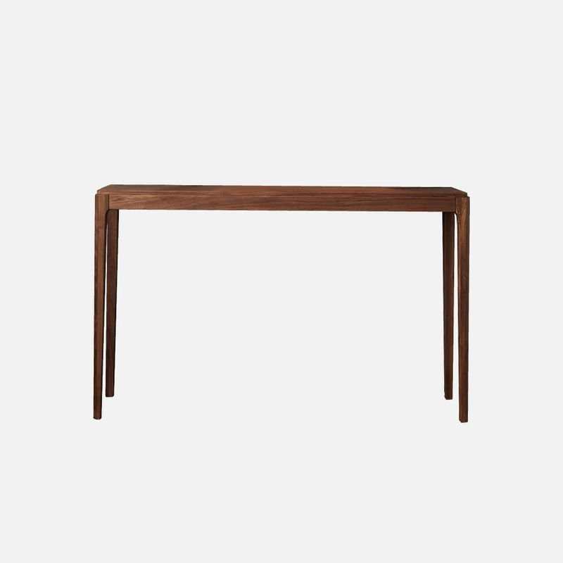 Stylish Brown Rectangular Walnut Foyer Table 1 Piece Set with Four Legs, 39"L x 13"W x 33"H