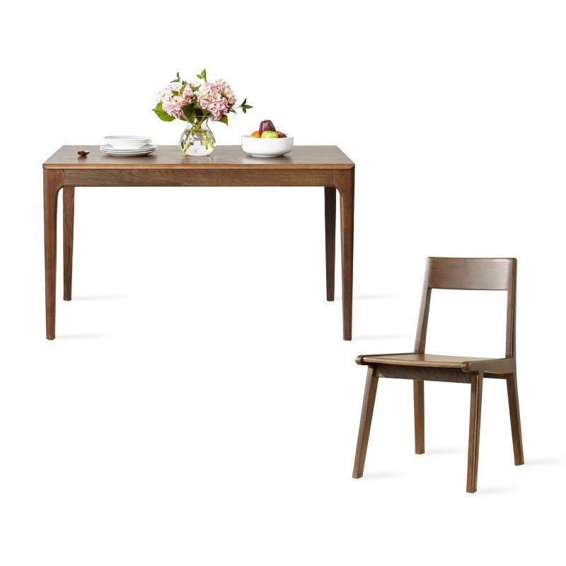Casual Oak Wood Dining Table Set with a Rectangle Tabletop and 4 Legs for Seats 4, Table & Chair(s), 5 Piece Set, 59.1"L x 29.5"W x 29.5"H, Open