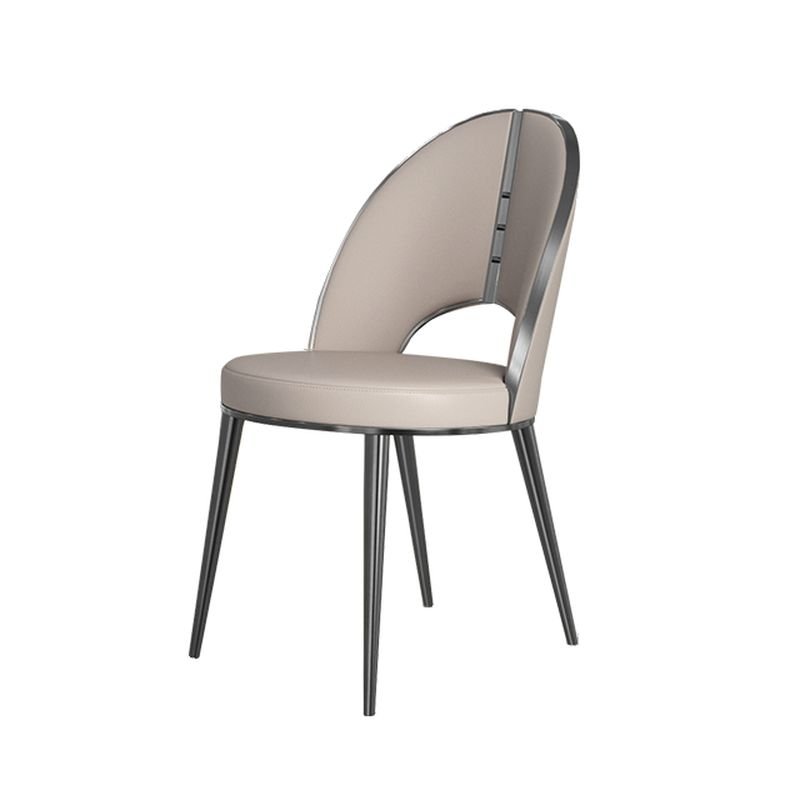 Balanced Bordered Armless Chair for Dining Room, Black