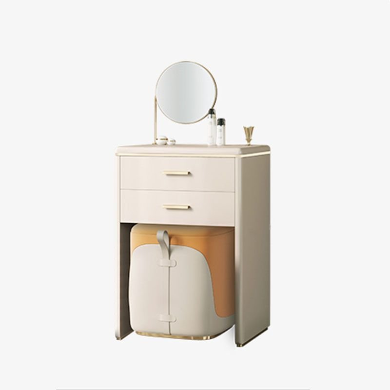 Amber Color Small Dressing Table Casual Metal with Adjustable Mirror and Seat, Makeup Vanity & Mirror & Stools