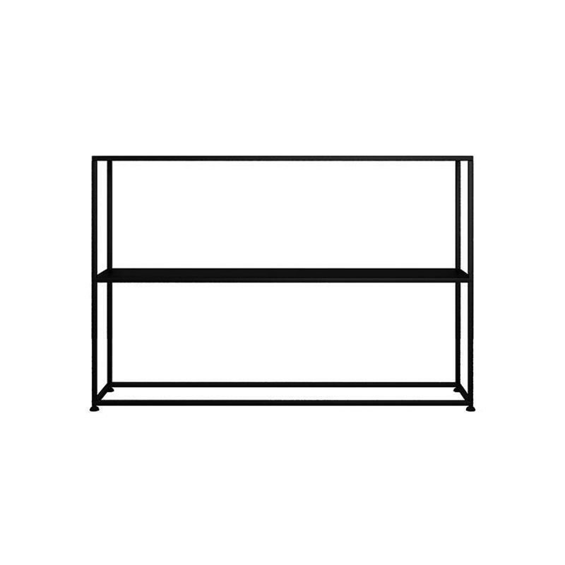 1 Piece Set Alloy Office Hall Table with Storage Shelf, Black, 47"L x 10"W x 31.5"H