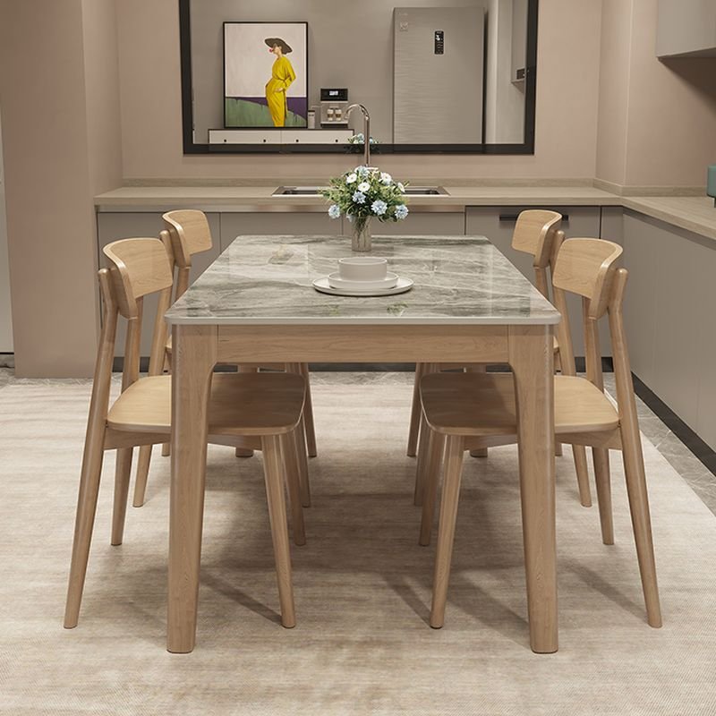 Shaker Slate Gray Rectangle Dining Table Set with a Fixed Table Top and 4-Leg for Seats 2, 1 Piece, 47.2"L x 27.6"W x 29.5"H, Grey, Table