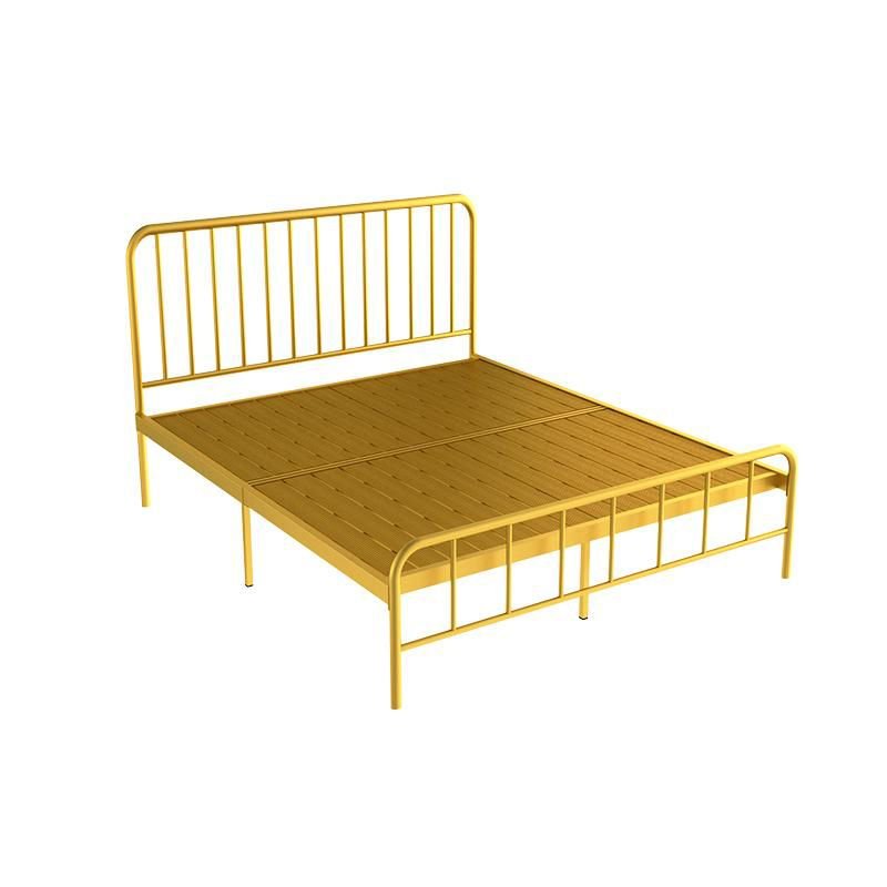 Brass Glamorous Panel Solid Color with Metal Leg and Rectangular Headboard for Bedroom, Yes, 39"W x 79"L