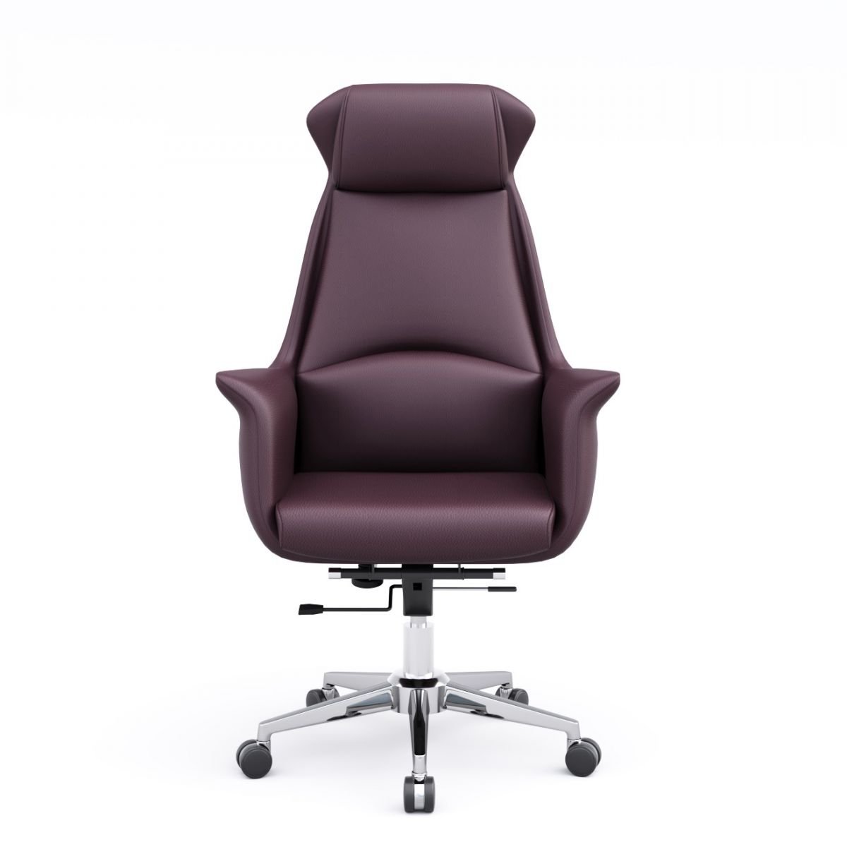 Ergonomic Sepia Rawhide Office Furniture with Tilt Available, Headrest, Swivel Wheels, and Armrest, Grey/ Coffee, Genuine Leather