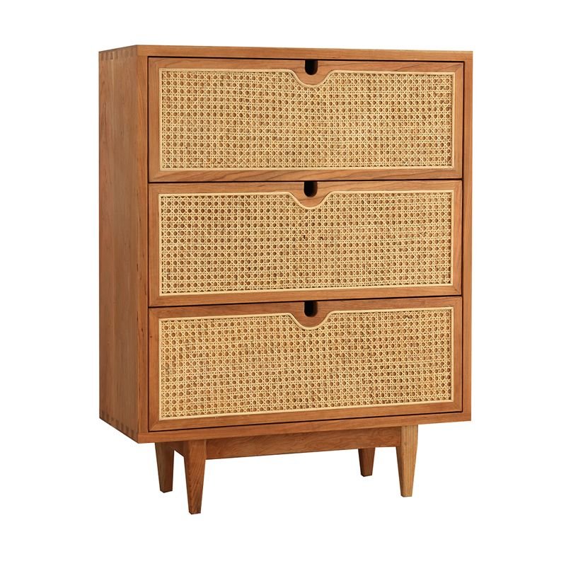Tropical Auburn Vertical Timber Bachelor Chest with 3 Drawers Sleeping Quarters, 28"L x 16"W x 35"H