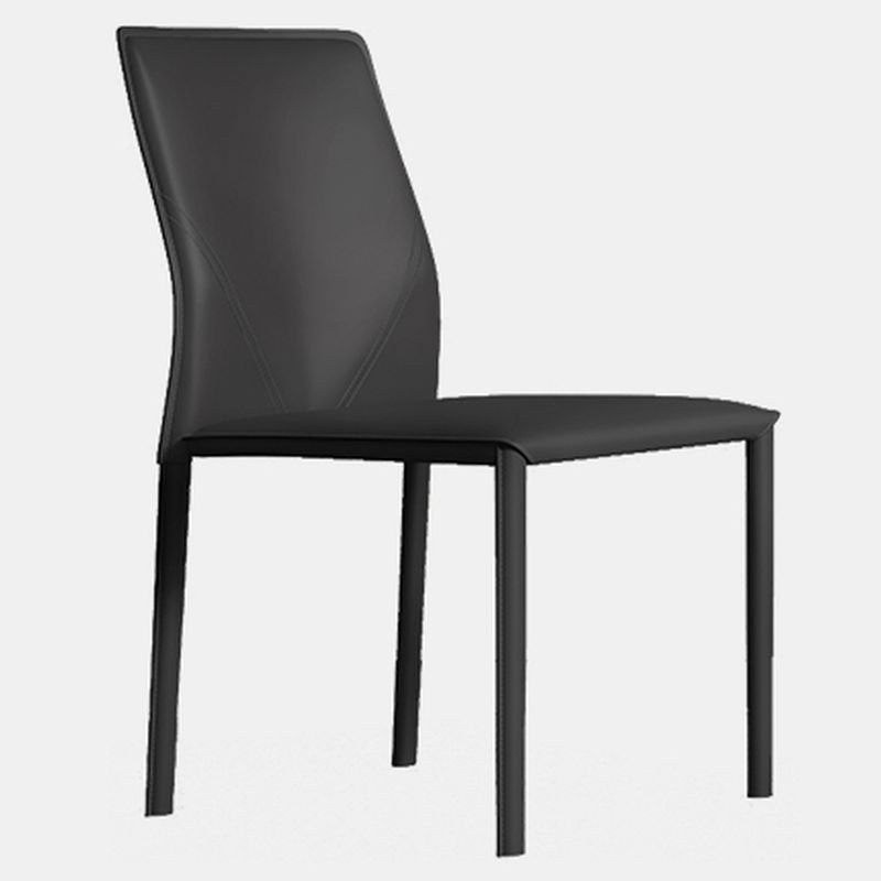 Dining Room Balanced Bordered Cantilever Armless Chair, Black