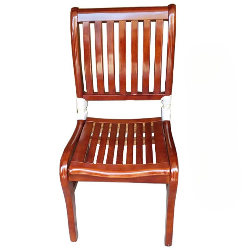 Minimalist Ergonomic Wood Brown Bankers Chair with Back, Brown, Oak, 18"L x 18"W x 35"H