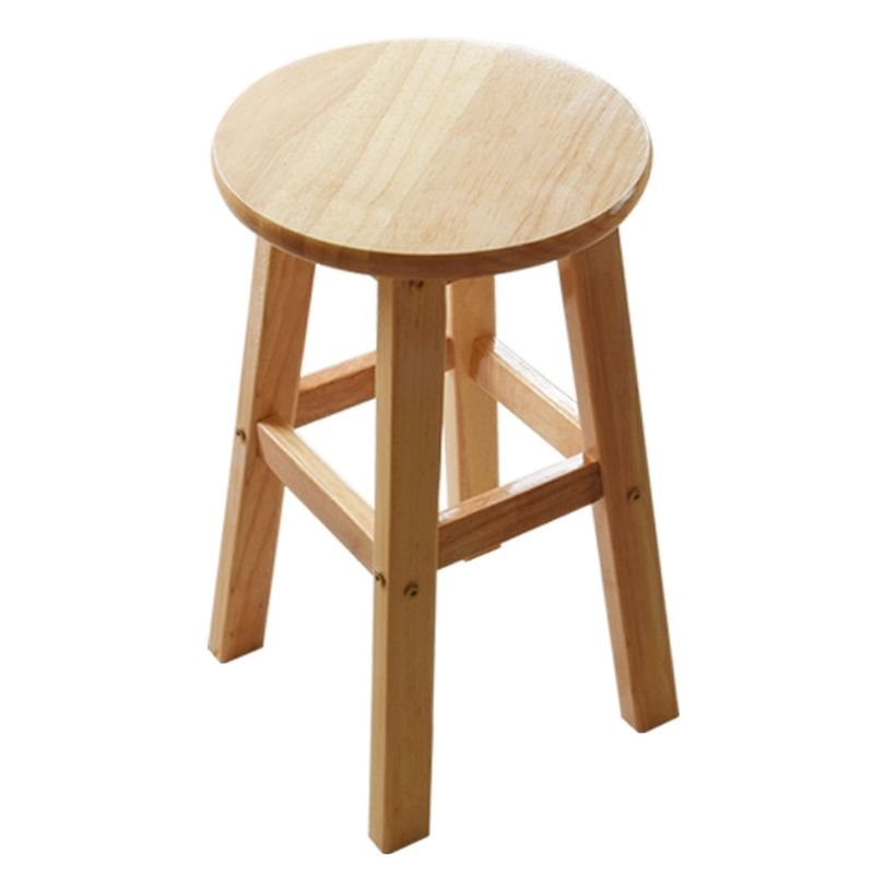Refined Wood Grain Primary Pub Stool with Lumber Seating, Short Stool(20"H)