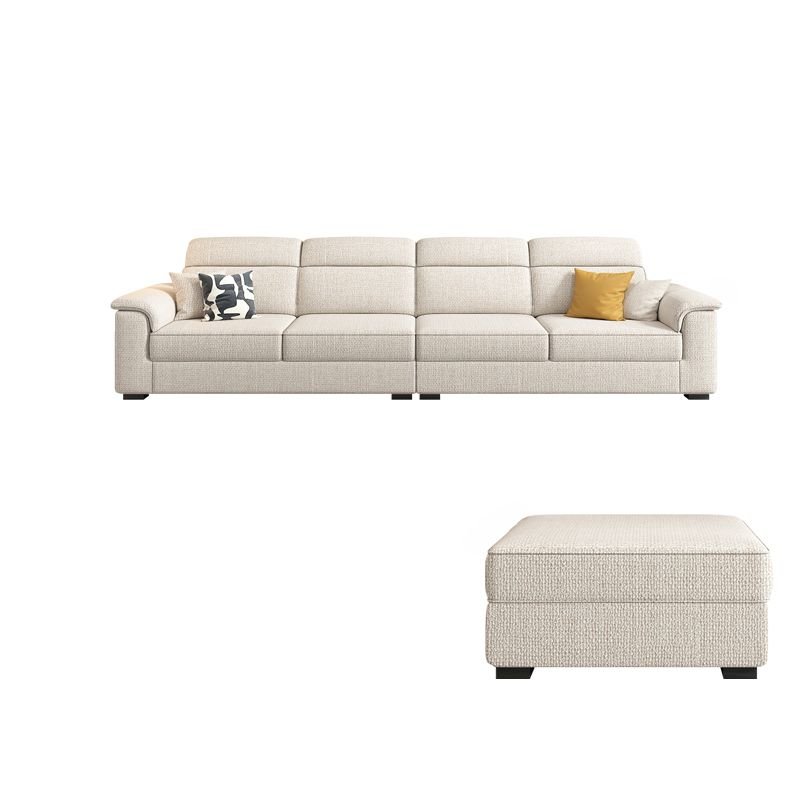L-Shape Horizontal Sofa Chaise with Concealed Support and Pine Frame, 130"L x 36"W x 35"H+28"L x 28"W x 16"H, Cotton and Linen
