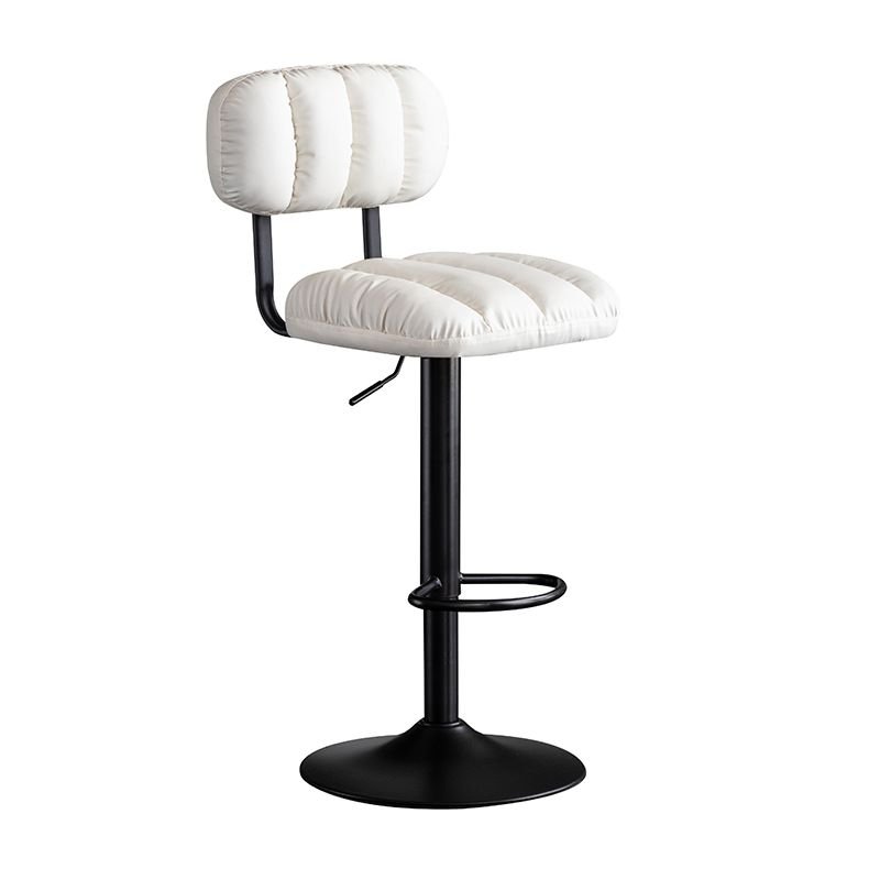 Air-operated Stitch-tufted Chalk Bistro Stool for the Bistro with Uncovered Back Rotating Stools, White, Black
