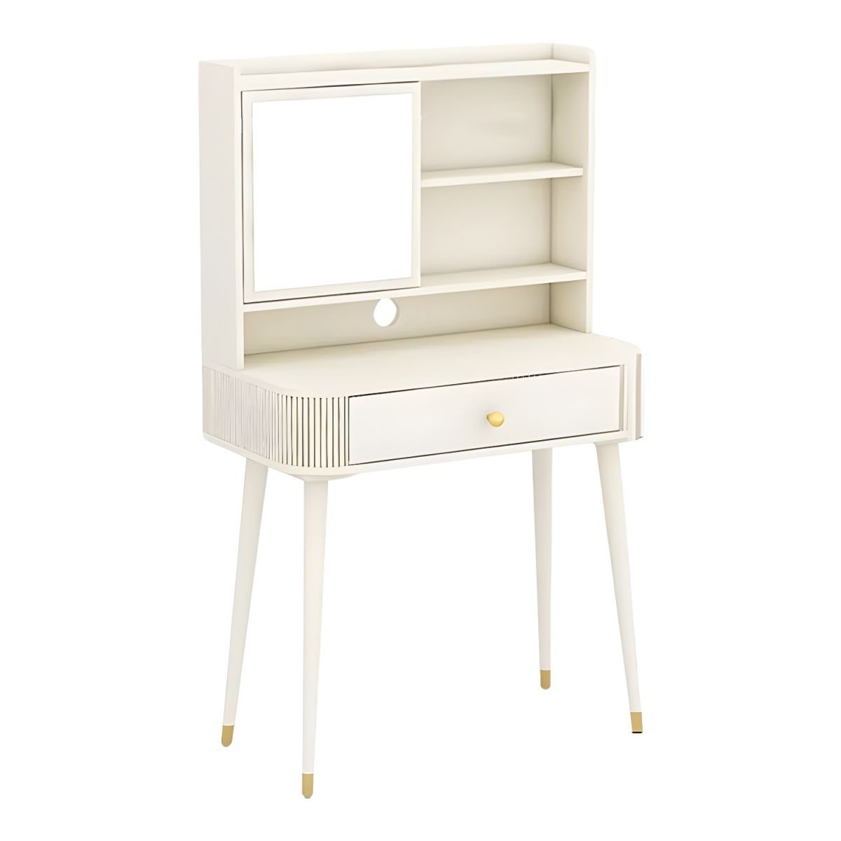 Modern Simple Style Standard Dressing Table Lumber Chalk with Adjustable Mirror, Makeup Vanity & Mirror, 31"L x 16"W x 53"H
