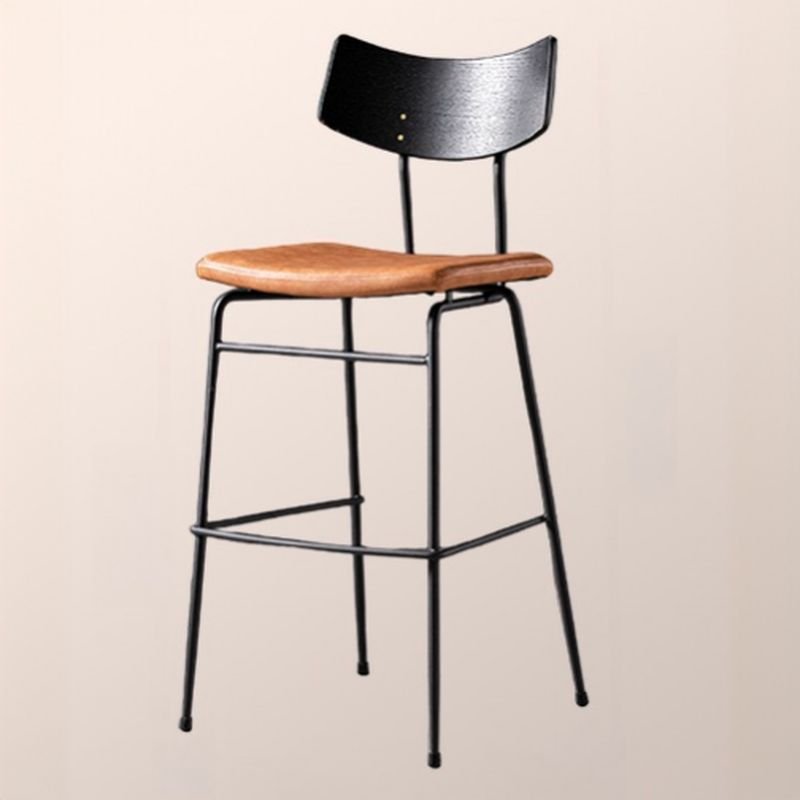 Cappuccino Tabouret with Exposed Back Pub Stool, Microfiber Leather, Gray/ Black/ Brown, Counter Stool(26"H)