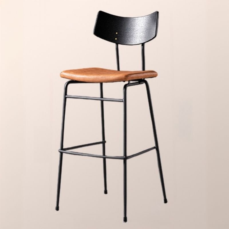 Cappuccino Tabouret with Exposed Back Pub Stool, Microfiber Leather, Gray/ Black/ Brown, Bar Stool(30"H)