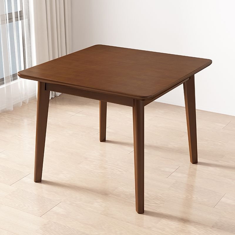 Shaker Square Fixed Dining Table Set with Four Legs and a Rubberwood Top in Auburn, Table, 1 Piece, Nut-Brown, 31.5"L x 31.5"W x 29.5"H
