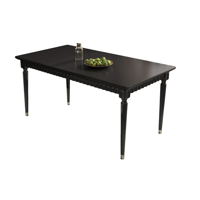 Casual Fixed Rectangular Dining Table Set with 4-Leg and a Wood Top in Coal for 4, 1 Piece, 55.1"L x 31.5"W x 29.5"H, Table