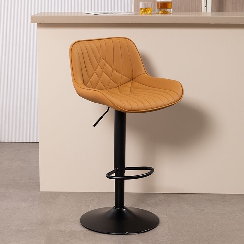 Butter Color Stitch-tufted Bar Bar Stools, Twirl Stools, Black, Earthy Yellow