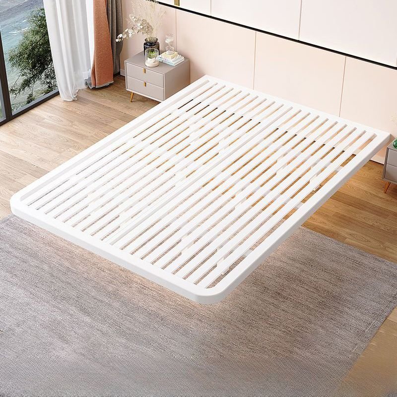Casual Alloy White Floating Bed Tool-Free Assembly Bedroom, 79"W x 79"L